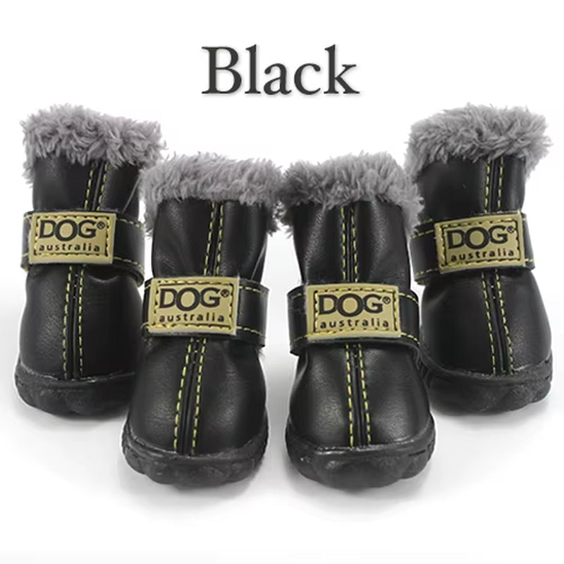 Winter Pet Dog Shoes Warm Snow Boots Waterproof Fur 4Pcs/Set Small Dogs Cotton Non Slip XS for Chihuahua Pug Pet Product