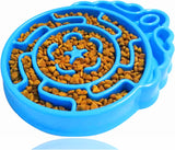 Slow Feeder Dog Bowls,Puzzle Feeder Bloat Stop to Slow down Eating,Pet Slower Food Feeding Dishes for Medium Small Dogs & Puppies (Blue Water Drop)