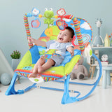 Baby Bouncer Infant to Toddler Rocker & Seat with Vibrations and Removable -Toy Bar, Blue