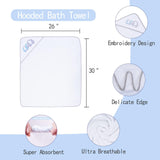 Baby Towels and Washcloths, Soft Absorbent Baby Bath Towel Set, Elephant Hooded Towels with 5 Infant Face Washcloths (6 Pieces)