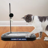 Cat Scratching Toy NHL Columbus Blue Jackets Hockey Field Cat Scratcher Tiy with Interactive Cat Ball Bell in Tracks. 5-In-1 CAT Toy