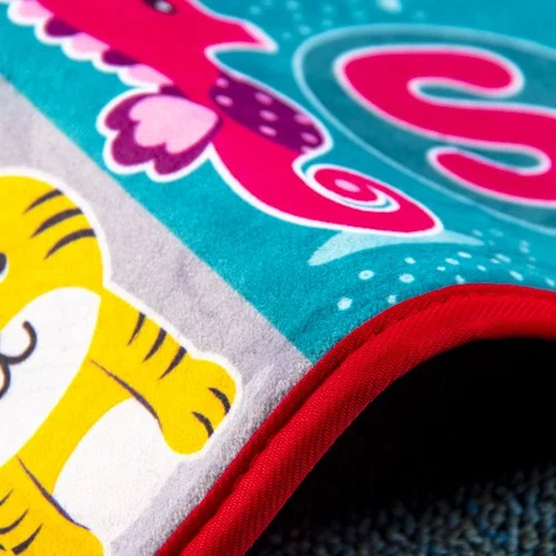 Baby Play Mats for Floor Cotton Playmat Baby Mats for Toddlers Crawlling Large Super Soft Thick (0.6Cm), Foldable Non-Slip Children Carpet Kids Rug for Learning Animals ABC