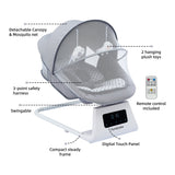 Unisex Baby Swing for Newborns,5 Speeds with Remote Control,Canopy,Mosquito Net(Grey)