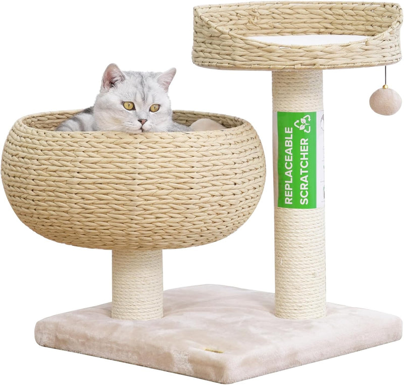 Paper Rope Natural Bowl Shaped with Perch Cat Tree