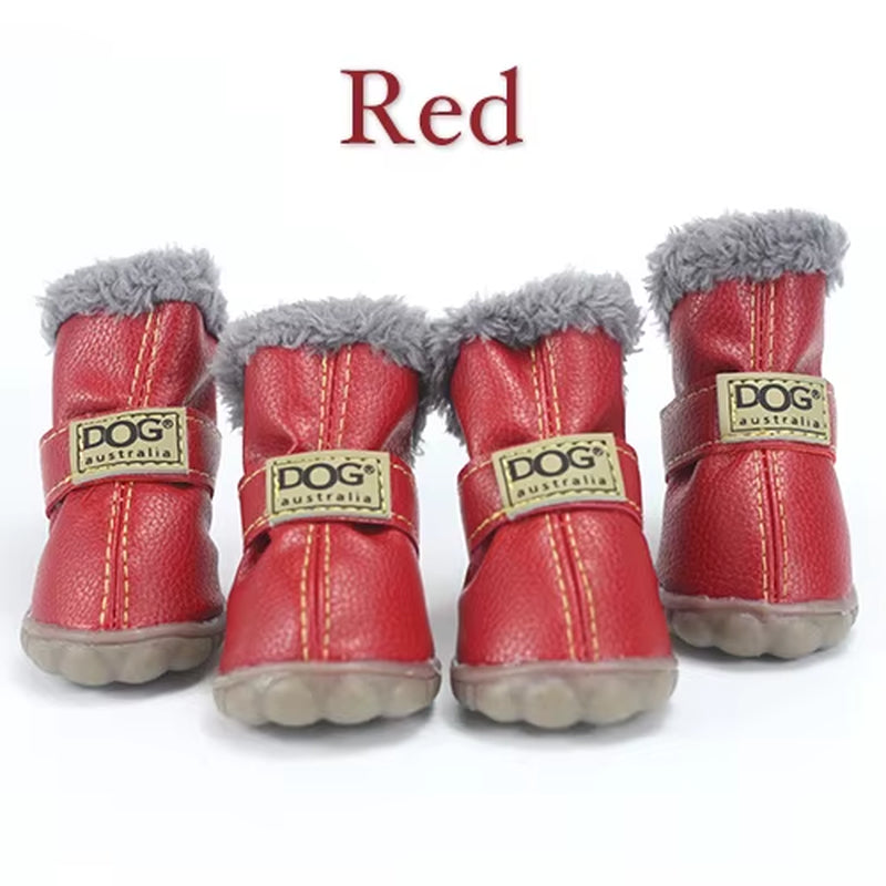 Winter Pet Dog Shoes Warm Snow Boots Waterproof Fur 4Pcs/Set Small Dogs Cotton Non Slip XS for Chihuahua Pug Pet Product