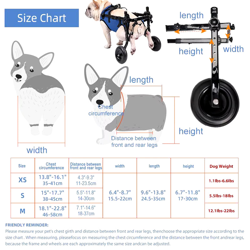 Pet Trolley Adjustable Hind Leg Disabled Pet Dog Mobility Aid Light Rehabilitation Legs Pet Wheelchair Walk Trolley Tools