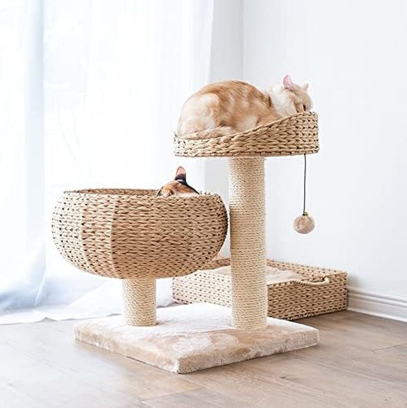 Paper Rope Natural Bowl Shaped with Perch Cat Tree