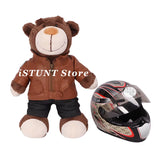 Motorcycle Small Helmet Pet Handsome Helmet Rally Motorcycle Bear Doll Helmet Model Ornament Doll Dog Cat Head Protection