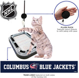 Cat Scratching Toy NHL Columbus Blue Jackets Hockey Field Cat Scratcher Tiy with Interactive Cat Ball Bell in Tracks. 5-In-1 CAT Toy