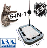 Cat Scratching Toy NHL Columbus Blue Jackets Hockey Field Cat Scratcher Tiy with Interactive Cat Ball Bell in Tracks. 5-In-1 CAT Toy