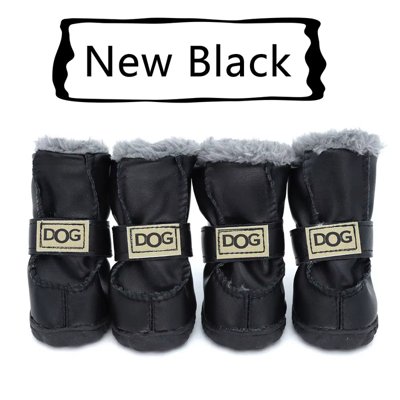 Winter Pet Dog Shoes Warm Snow Boots Waterproof Fur 4Pcs/Set Small Dogs Cotton Non Slip XS for Chihuahua Pug Pet Product