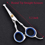 7 Inch Dog Grooming Kit Pet Cat Grooming Scissors Tool round Tips Professional Stainless Steel Curved Straight Thinning Shears Clippers (7 Inch, Blue)