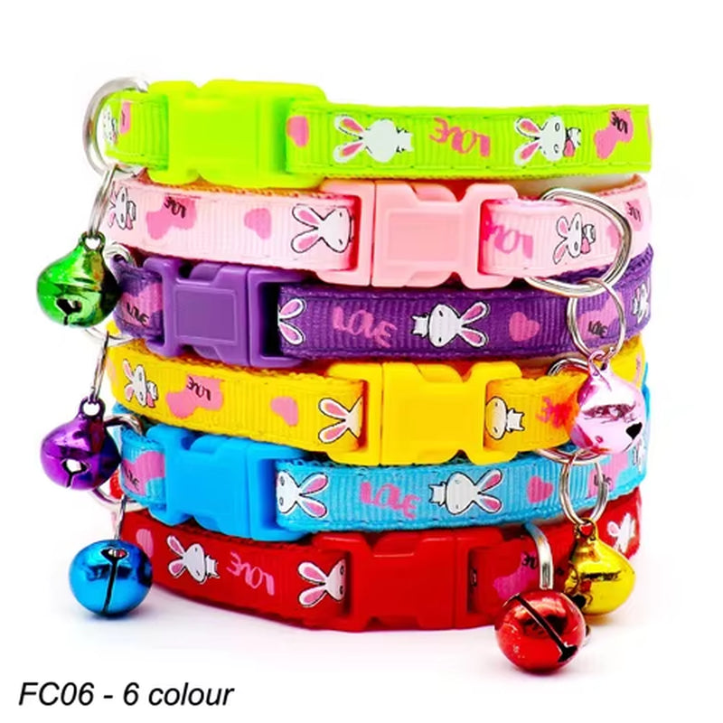 Wholesale 100Pcs Dog Collar with Bell Customize Adjustable Pet Product Accessories Buckles Cat ID Tag Bow Ties Rabbit Neckties