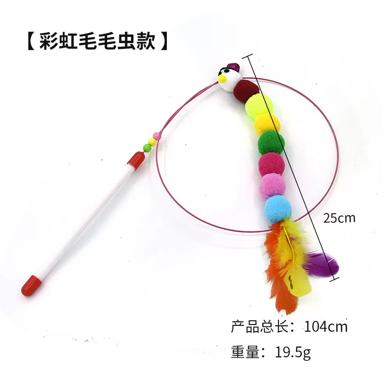 Pet Cat Interactive Toy Teaser Wand Stick Rod for Cat Pet Supplies Catcher Tassel Toys for Kitten Product Pet Toys