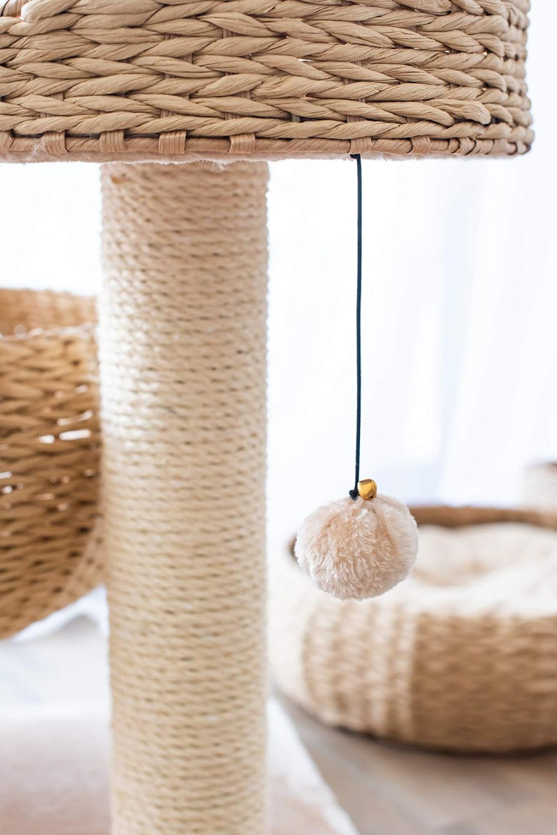 Paper Rope Natural Bowl Shaped with Perch Cat Tree