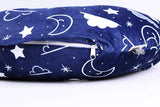 Minky Nursing Pillow Cover Nursing Pillow Slipcover Soft Fits Snug on Infant Nursing Pillows for Breastfeeding Moms (Navy Blue, Stars and Clouds)