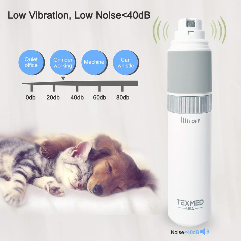 Professional Dog Nail Grinder with LED Light and Training Whistle, Quiet Stepless Speed Motor with 20H Working Time Smooth Paws Grooming for Large Medium Small Dog and Cat