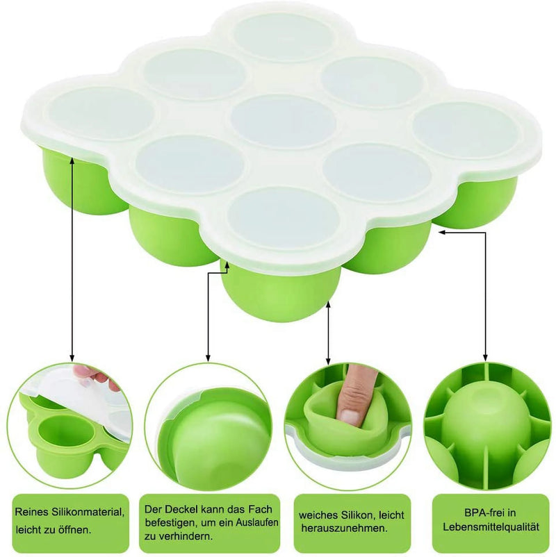 Baby Food Storage for Baby Food Freezing and Baby Food Containers BPA Free & FDA Approved (Green)B