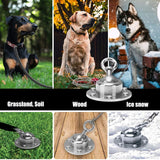 Anipaw 360° Swivel Dog Tie Out Stake, Heavy Stainless Steel Dog Anchor, Yard Stake Rust Proof Dog Tether Hold, 1500 Lbs of Pull Force, Great for outside Yard Camping Lawn, Suit for Any Kind of Breeds