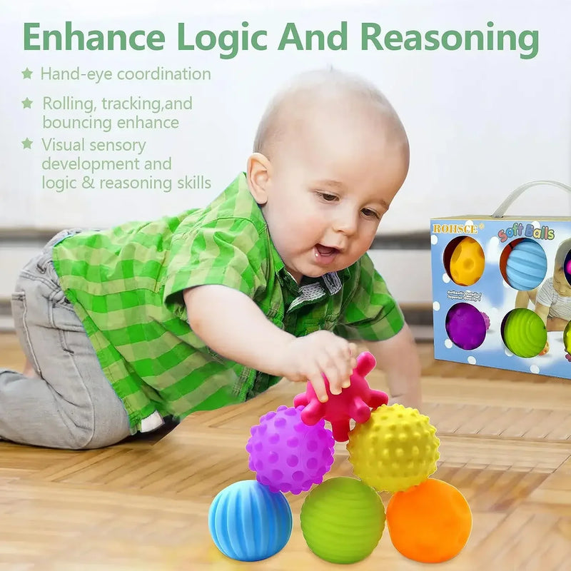 Baby Sensory Developmental Toy Ball, Montessori Sensory Games Toys, Make Sounds Stress Ball, Baby Multi Soft Tactile Toys Ball