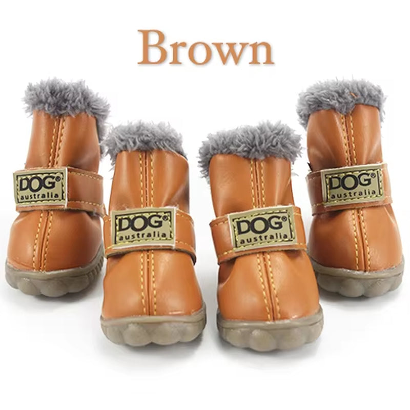 Winter Pet Dog Shoes Warm Snow Boots Waterproof Fur 4Pcs/Set Small Dogs Cotton Non Slip XS for Chihuahua Pug Pet Product