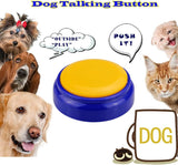 Recordable Talking Buttons Dogs Buttons for Communication- Record & Playback Your Own Message - 30 Second Recording Button Answer Buzzers for Classroom (Yellow)