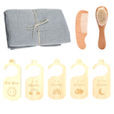 1 Set Newborn Bath Toy Set Baby Double Sided Cotton Bath Towel Wardrobe Dividers Brush Photography Supplies Bath Gift Product