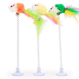 Pet Cat Toy Cat Wand Fluffy Feather with Bell Sucker Cat Stick Toy Interactive Toys for Kitten Cats Hunting Exercise Pet Product