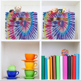 Storage Basket Abstract Swirl Tie Dye Pattern Storage Cube Box Durable Canvas Collapsible Toy Basket Organizer Bin with Handles for Shelf Closet Bedroom Home Office