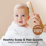 Baby Hair Brush - Baby Brush with Soft Goat Bristles, Cradle Cap Brush, Perfect Scalp Grooming Product for Infant, Toddler, Kids, Newborns, Baby Girls, Boys (Walnut, Oval)