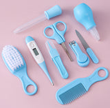 9 PCS Baby Grooming Baby Nail Kit,  Protable Newborn Nursery Health Care Set Include Baby Comb Nail Clipper Nose Cleaner Etc for Baby Girl & Boy Gifts Newborn Gift Set,Blue