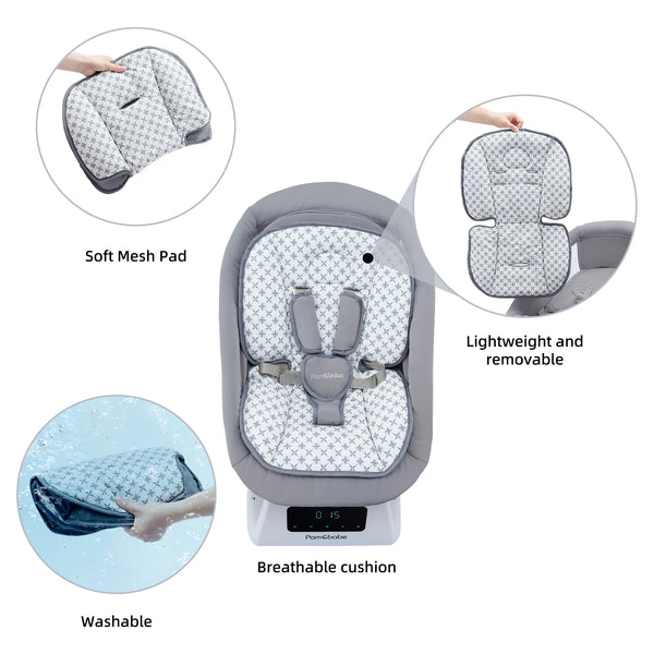 Unisex Baby Swing for Newborns,5 Speeds with Remote Control,Canopy,Mosquito Net(Grey)