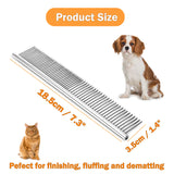 7.3" Pet Dog Cat Metal Teeth Fur Care Metallic Grooming Comb Silver Tone