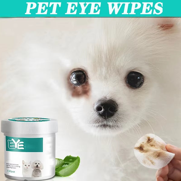 Pet Eye Wipes Cats and Dogs Tearmark Wet Wipes Cats and Dogs Universal No Irritation Cleaning Products 130 Canned Wipes