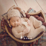 Vintage Newborn Photography Props Hat Hand Knitted Sleep Bonnet Crochet Baby Star Hat Photo Product