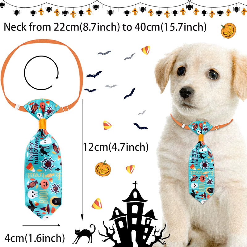 50Pcs Halloween Dog Supplies Small Dog Cat Bow Tie Neckties Skull Pet Accessories Pet Dog Hair Accessories for Small Dog Bows