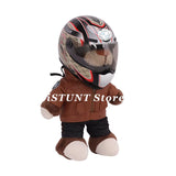 Motorcycle Small Helmet Pet Handsome Helmet Rally Motorcycle Bear Doll Helmet Model Ornament Doll Dog Cat Head Protection