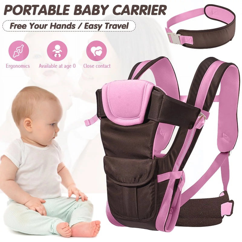 Ergonomic Baby Carrier Backpack, Lightweight Windproof 4 Positions Front and Back Pink Wrap Rider,360 Ergonomic All Season Baby & Child Infant Toddler Newborn Carrier Backpack