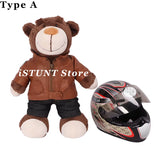 Motorcycle Small Helmet Pet Handsome Helmet Rally Motorcycle Bear Doll Helmet Model Ornament Doll Dog Cat Head Protection