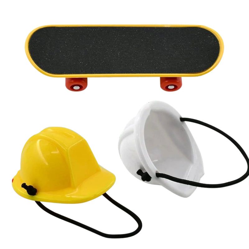 Hot Selling Pet Helmet Skateboard Set of 3 Pet Engineering Hat Hard Hat Hamster Lizard Parrot Toy, Summer Savings Clearance