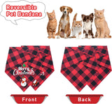 2 Pack Christmas Dog Bandana, Classic Red Green Buffalo Plaid Dog Bandana Pets Scarf Triangle Bibs Kerchief Set Pet Costume Outfit Accessories for Small Medium Large Dogs Cats Pets (Large)