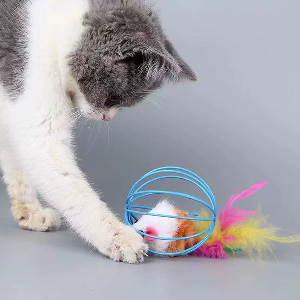 Pet Cat Toy Cat Wand Fluffy Feather with Bell Sucker Cat Stick Toy Interactive Toys for Kitten Cats Hunting Exercise Pet Product