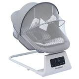 Unisex Baby Swing for Newborns,5 Speeds with Remote Control,Canopy,Mosquito Net(Grey)