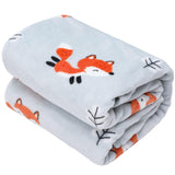 Toddler Flannel Blanket - Warm Cozy Baby Blanket for Boys and Girls, Smooth Cute Lightweight Blanket for Bedding Crib Stroller, 40×50 Inches, Fox Forest