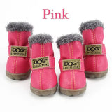 Winter Pet Dog Shoes Warm Snow Boots Waterproof Fur 4Pcs/Set Small Dogs Cotton Non Slip XS for Chihuahua Pug Pet Product