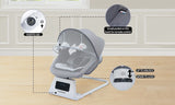 Unisex Baby Swing for Newborns,5 Speeds with Remote Control,Canopy,Mosquito Net(Grey)