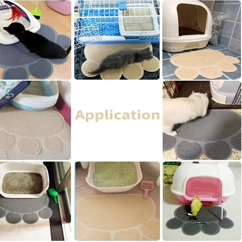 Waterproof Pet Litter Mat High Resilience Fiber Cat Layer Small Dog Feeding Pads Trapping Box Product Non-Slip Cats Accessories