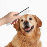 7.3" Pet Dog Cat Metal Teeth Fur Care Metallic Grooming Comb Silver Tone