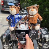 Motorcycle Small Helmet Pet Handsome Helmet Rally Motorcycle Bear Doll Helmet Model Ornament Doll Dog Cat Head Protection