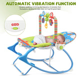 Baby Bouncer Infant to Toddler Rocker & Seat with Vibrations and Removable -Toy Bar, Blue